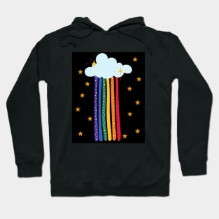 Colorful Rainbow With Stars Design Hoodie